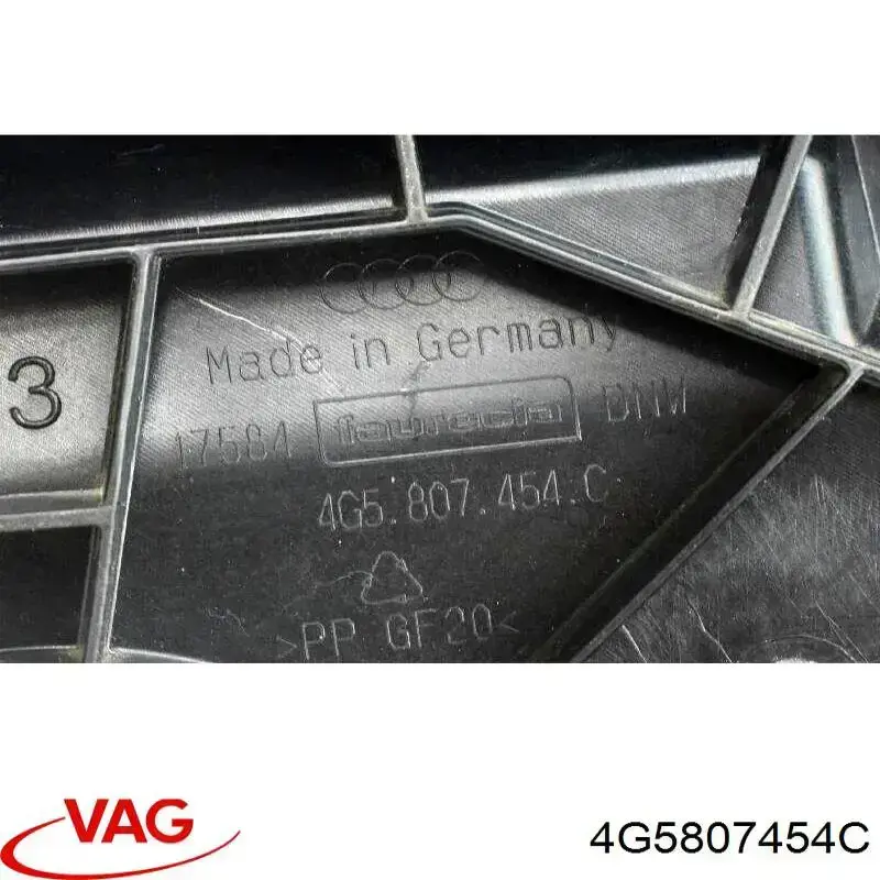 4G5807454C VAG Guía derecha del parachoques trasero