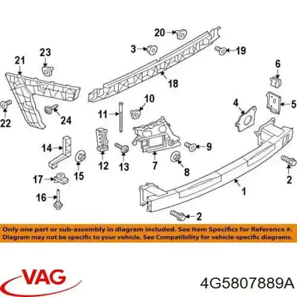 Comprar 4G5807889A VAG Guía izquierda del parachoques trasero
