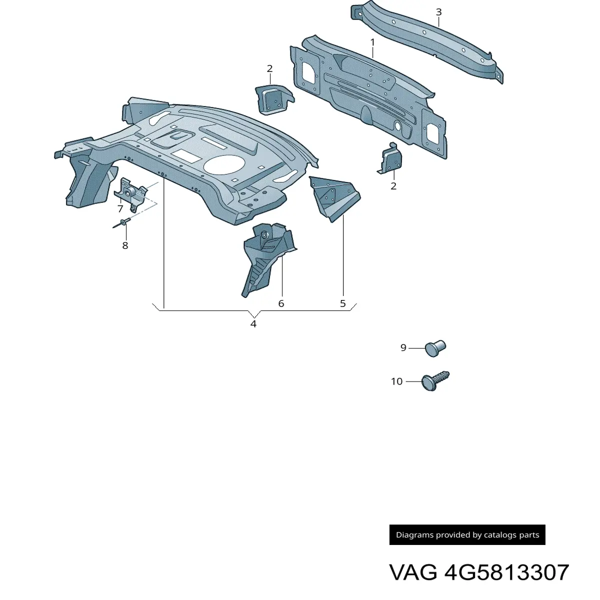 Panel trasero del maletero VAG 4G5813307