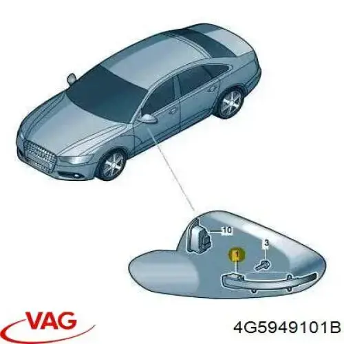 Luz intermitente de espejo retrovisor izquierdo VAG 4G5949101B precio, desde 35,83 EUR