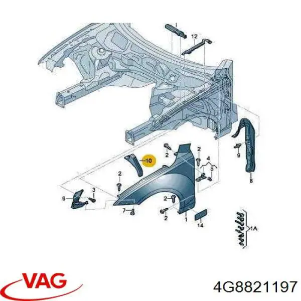  VAG 4G8821197 precio, desde 10,38 EUR