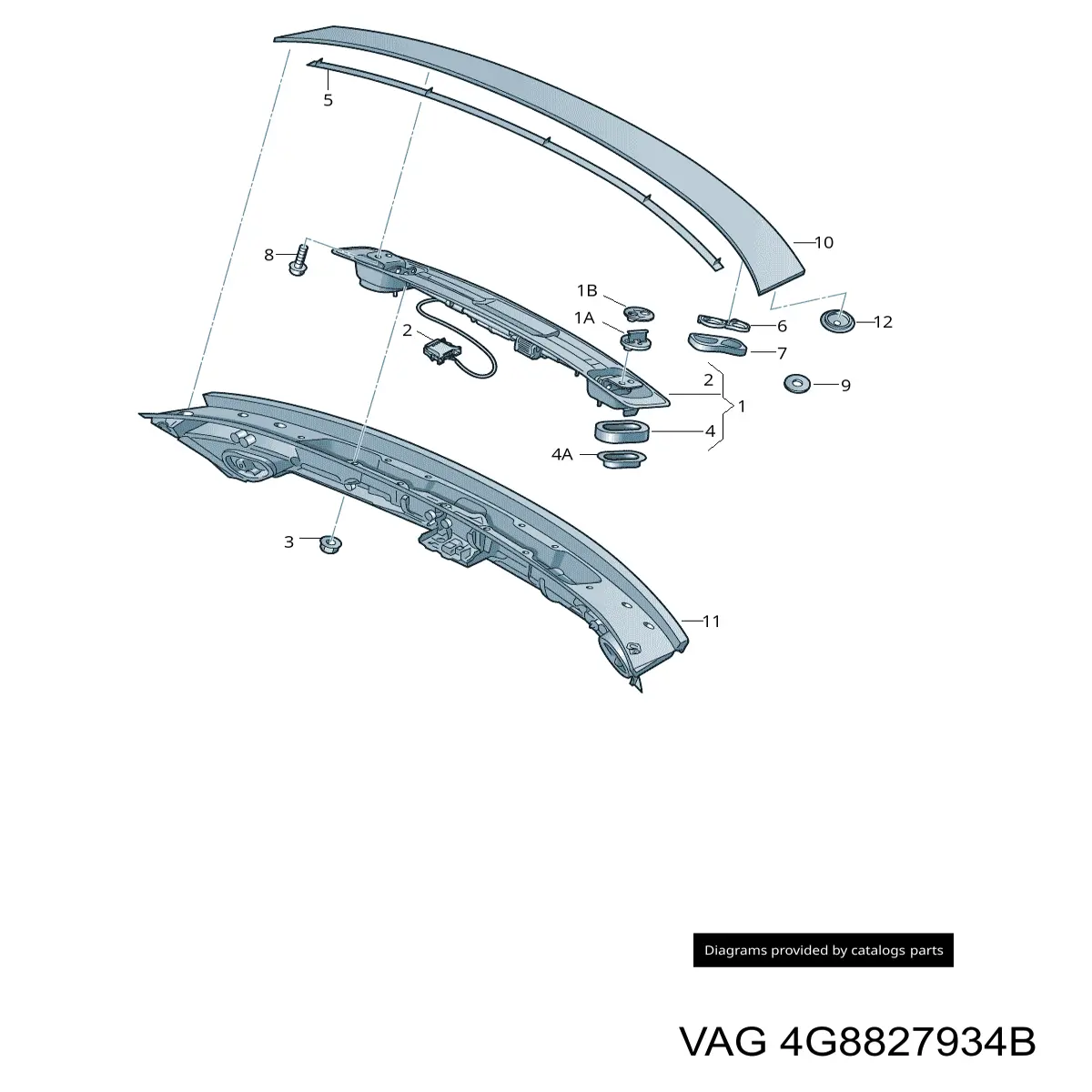 Spoiler de la puerta del maletero VAG 4G8827934B precio, desde 724,55 EUR