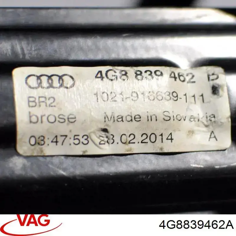 Mecanismo alzacristales, puerta trasera derecha para Audi A7 (4GA)