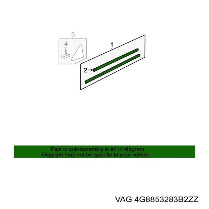 Moldura de cristal de la puerta delantera izquierda VAG 4G8853283B2ZZ precio, desde 143,01 EUR