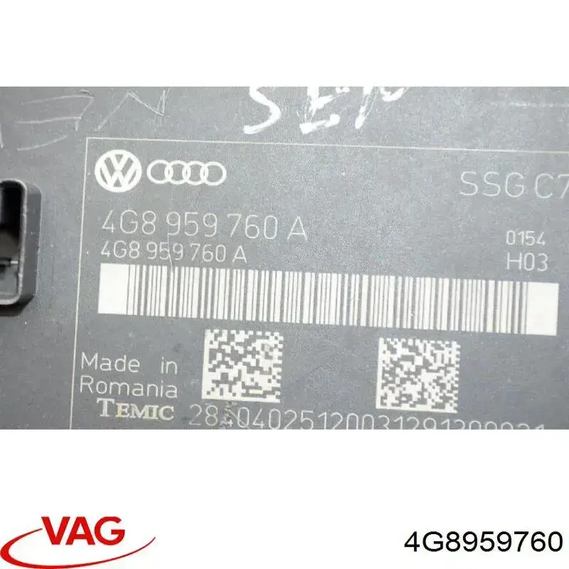 Módulo de control de la unidad electrónica del asiento delantero VAG 4G8959760 precio, desde 226,51 EUR