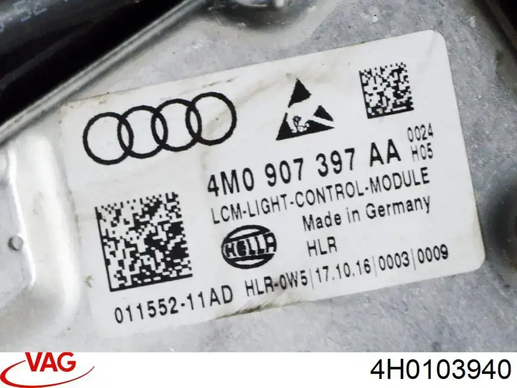 4H0103940 VAG cubierta de motor decorativa