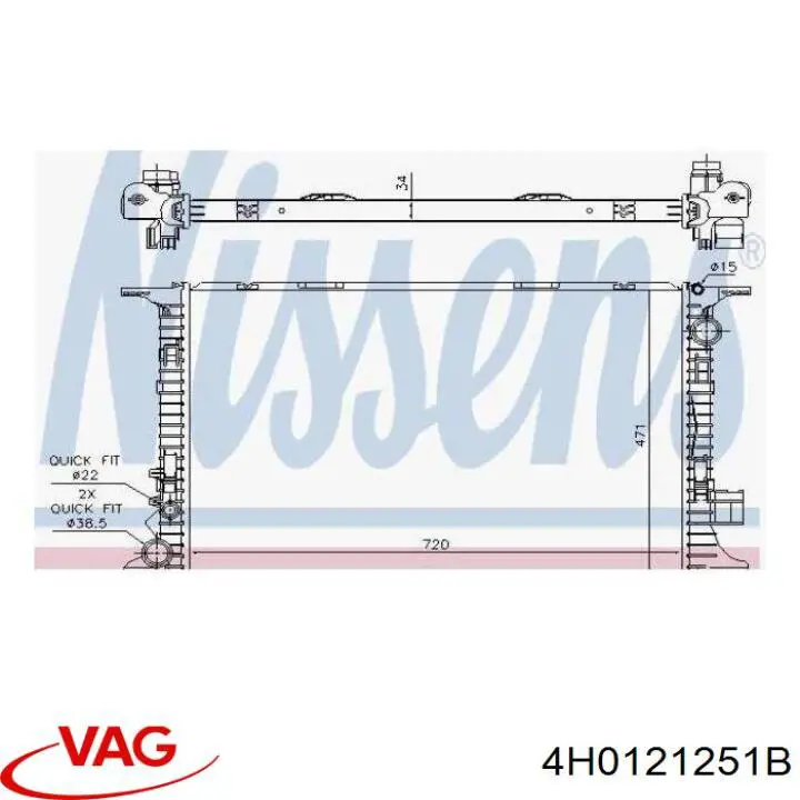 Comprar 4H0121251B VAG Radiador de auto