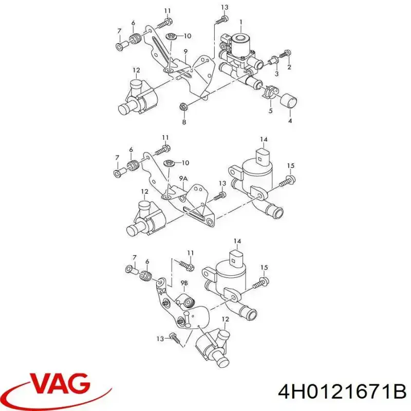 Válvula de calefacción VAG 4H0121671B precio, desde 58,08 EUR