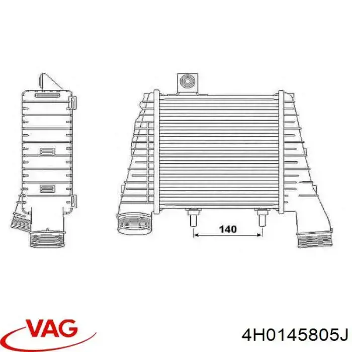 4H0145805J VAG radiador de aire de admisión