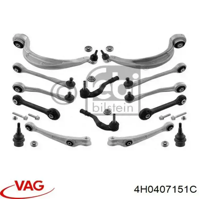 Brazo inferior izquierdo de la suspensión delantera VAG 4H0407151C