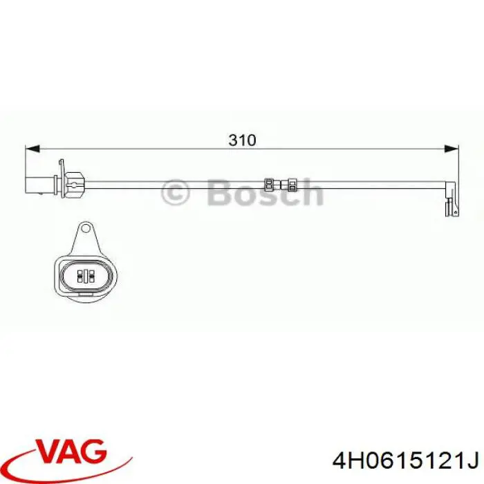 Sensor de desgaste de las pastillas de freno delanteras 4H0615121J VAG