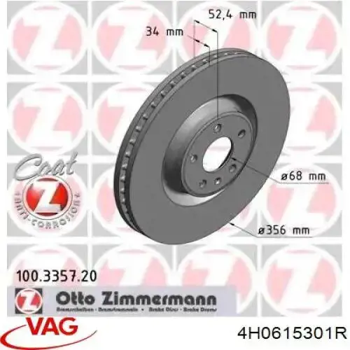 Frenos delanteros VAG 4H0615301R precio, desde 88,21 EUR