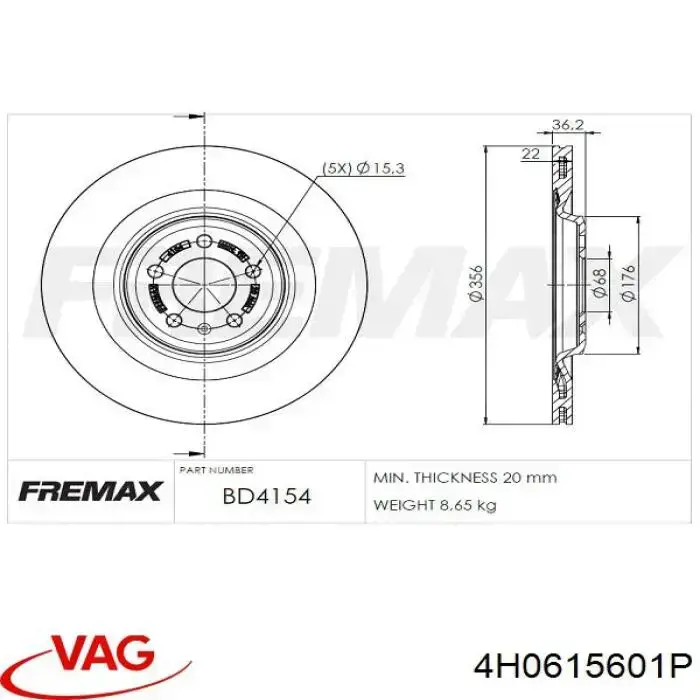 Frenos traseros VAG 4H0615601P