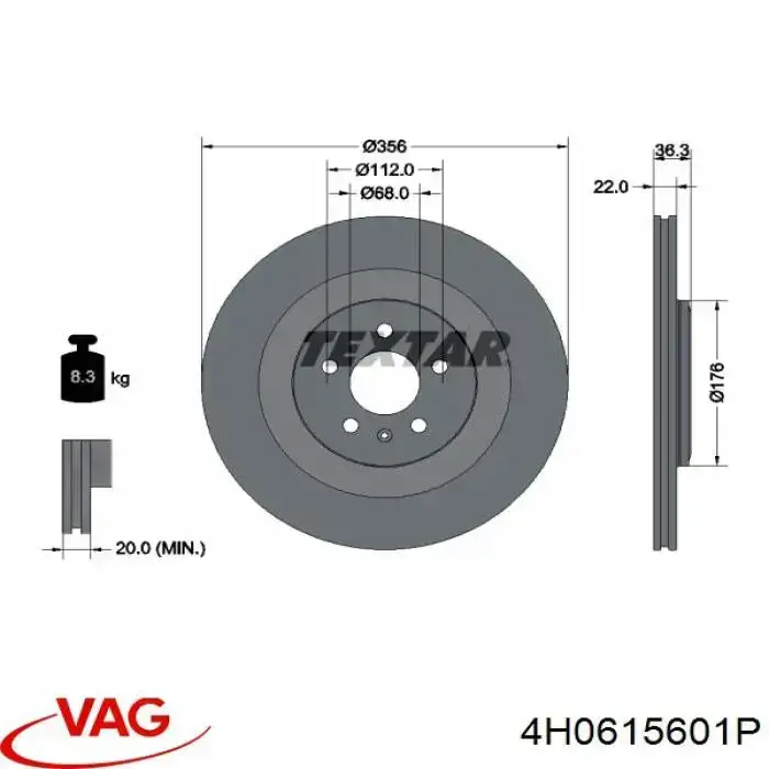 Comprar 4H0615601P VAG Disco de freno trasero