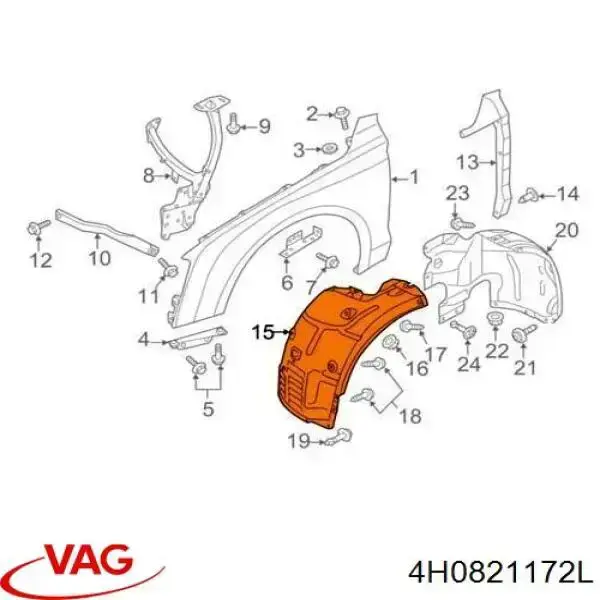 Guardalodos interior delantero derecho VAG 4H0821172L precio, desde 54,60 EUR