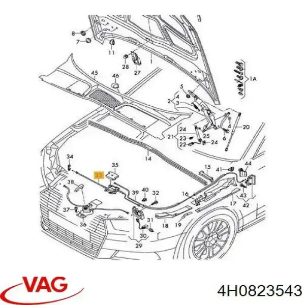 Comprar 4H0823543 VAG Cable de apertura del capó trasero
