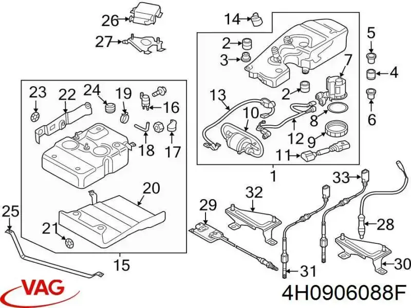 4H0906088B VAG sensor de temperatura, gas de escape, antes de filtro hollín/partículas