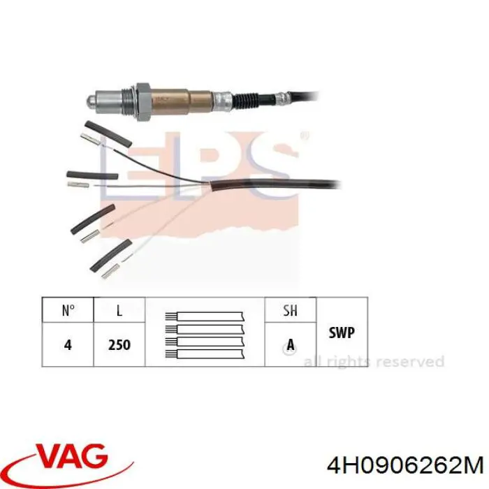 Sonda lambda, sensor de oxígeno después del catalizador izquierdo 4H0906262M VAG