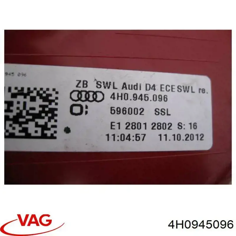 Piloto trasero exterior derecho VAG 4H0945096 precio, desde 312,11 EUR
