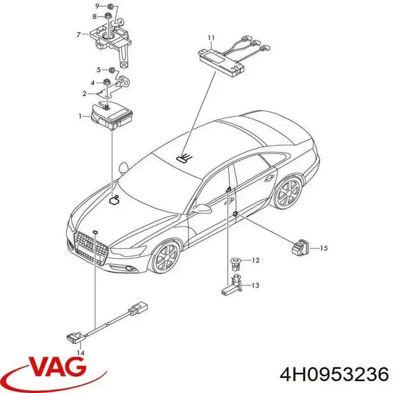 4H0953236 VAG cerradura del capó de motor