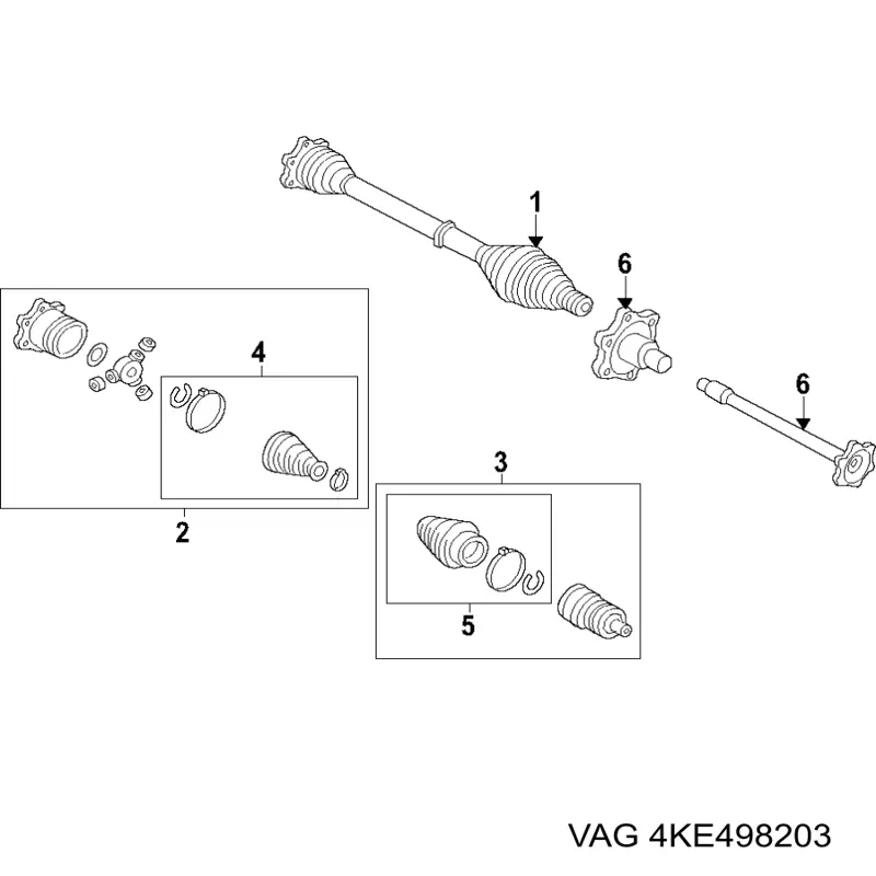 Comprar 4KE498203 VAG Fuelle de palier delantero exterior