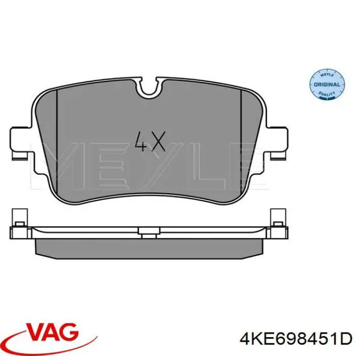 4KE698451D VAG pastillas de freno traseras