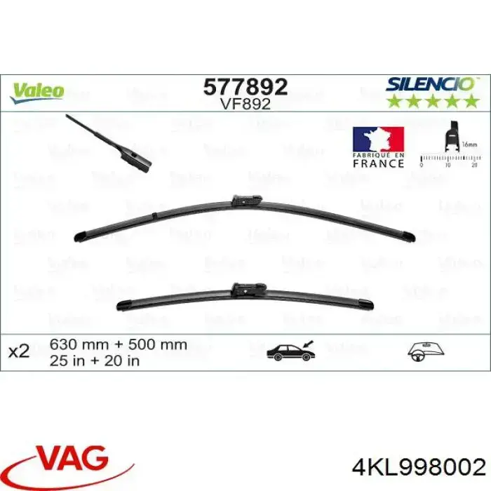 Escobillas delanteras VAG 4KL998002 precio, desde 26,61 EUR