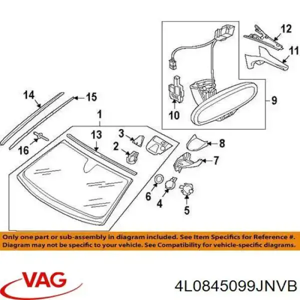 Comprar 4L0845099JNVB VAG Luna parabrisas