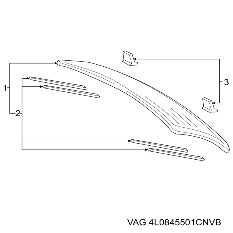 4L0845501CNVB VAG cristales de el maletero(3/5 puertas traseras (trastes)