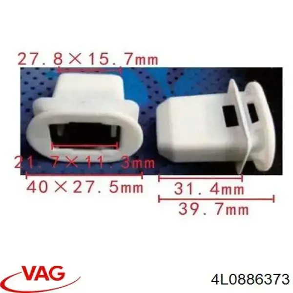 Fijador de asiento trasero 4L0886373 VAG