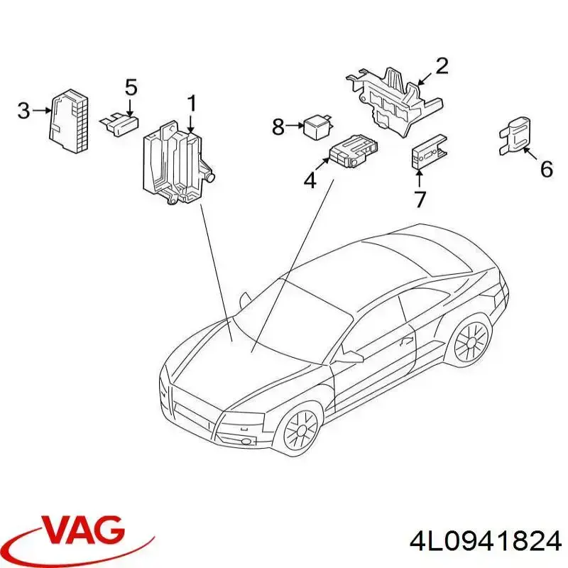 Comprar 4L0941824 VAG Caja de fusibles trasera interior