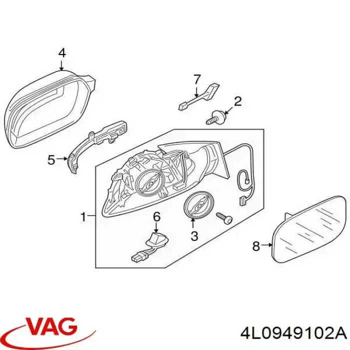 0380916 VAN Wezel luz intermitente de retrovisor exterior derecho