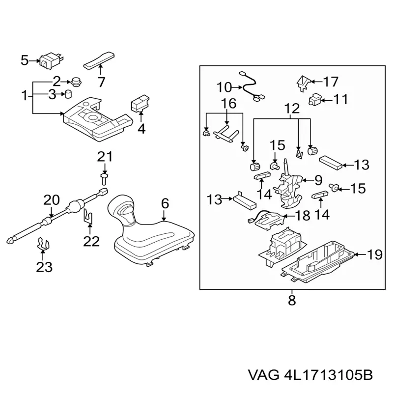 4L1713105A VAG palanca selectora cambio de marcha