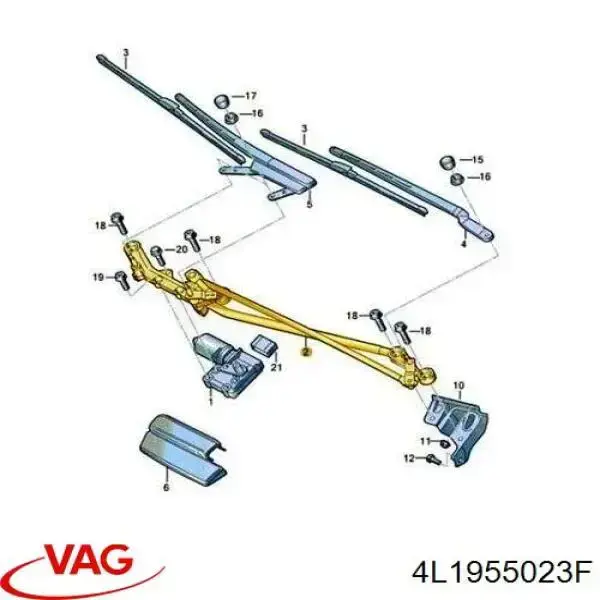 Trapezio del limpiaparabrisas VAG 4L1955023F precio, desde 93,59 EUR