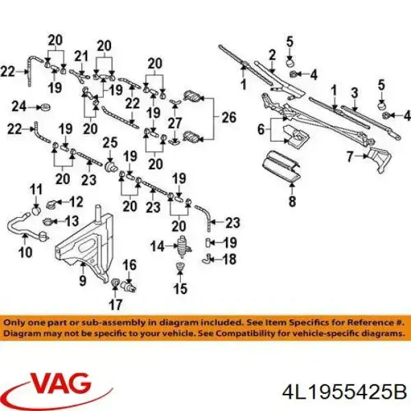 Comprar 4L1955425B VAG Escobilla del limpiaparabrisas del lado del conductor