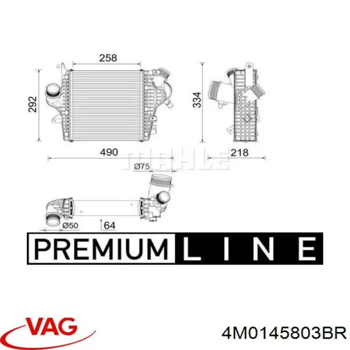 4M0145803P VAG Radiador de intercooler
