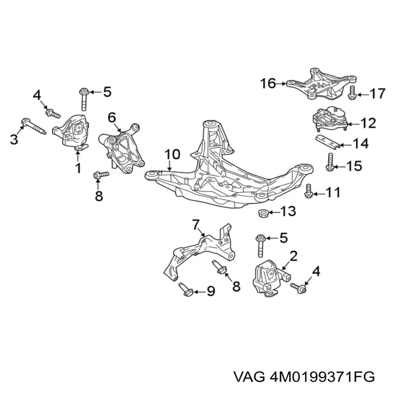 Comprar 4M0199371FG VAG Soporte izquierdo del motor