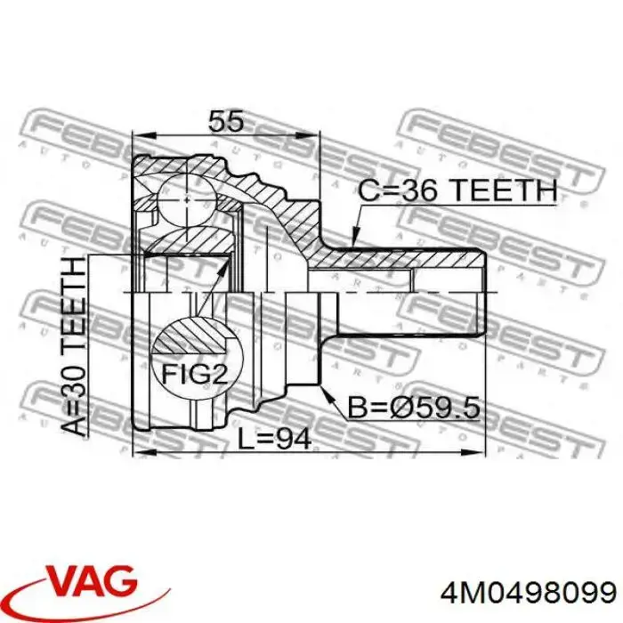 Junta homocinética exterior delantera VAG 4M0498099 precio, desde 639,62 EUR