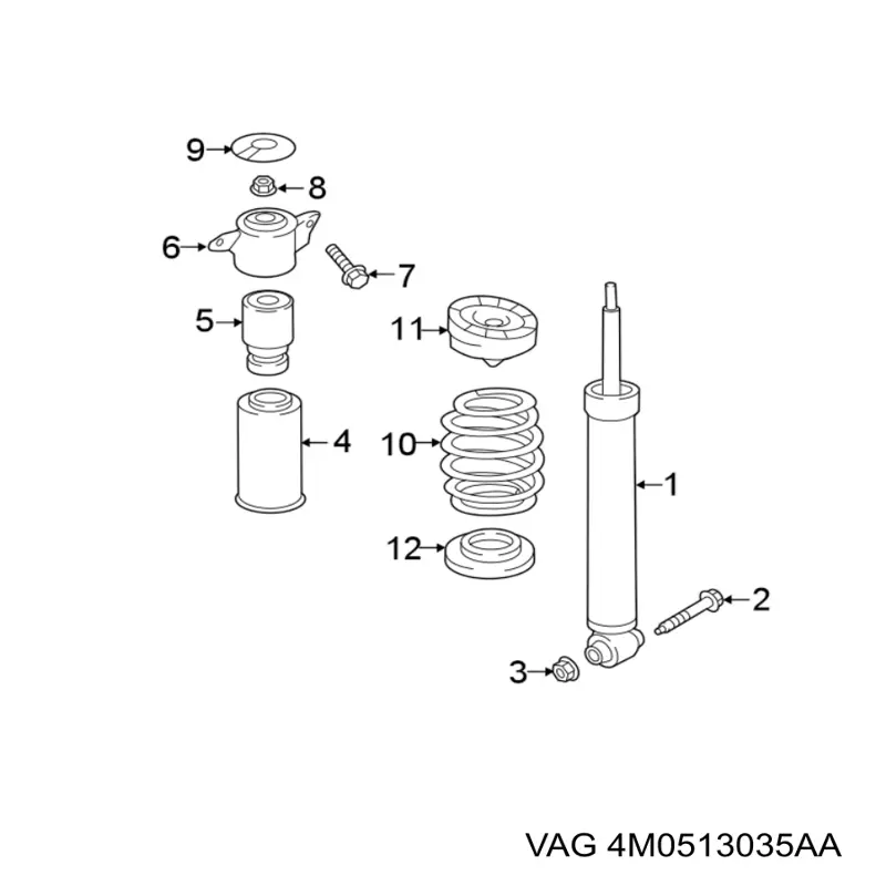 4M0513035AA VAG amortiguador trasero