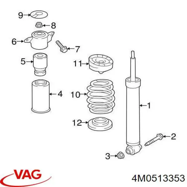 Comprar 4M0513353 VAG Copela de amortiguador trasero