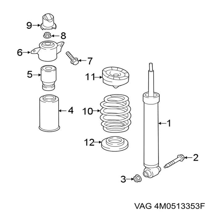 Cazoleta de amortiguador trasero VAG 4M0513353F precio, desde 32,24 EUR