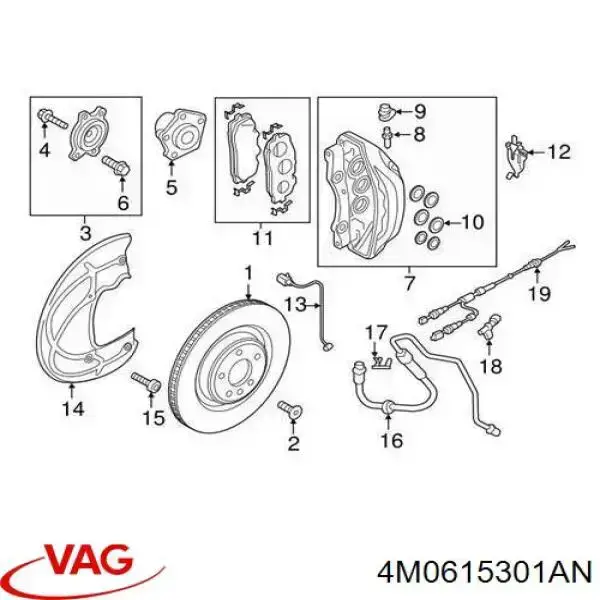 4M0615301AN VAG freno de disco delantero