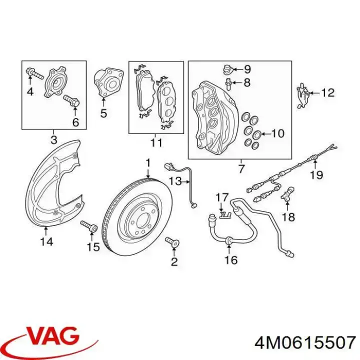 Kit de reparación, pinza de freno delantero VAG 4M0698507 precio, desde 23,89 EUR