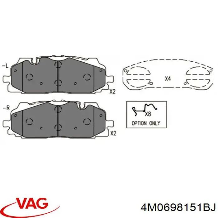 Pastillas freno delanteras VAG 4M0698151BJ precio, desde 55,66 EUR