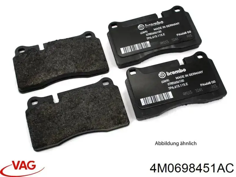 4M0698451AC VAG Pastillas freno traseras