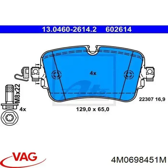 Pastillas traseras de freno VAG 4M0698451M precio, desde 39,52 EUR