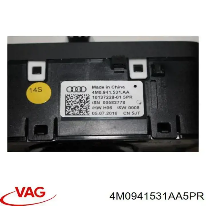 4M0941531AA5PR VAG interruptor de faros para "torpedo"