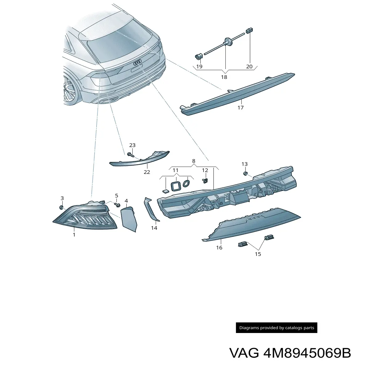 Piloto trasero exterior izquierdo VAG 4M8945069B