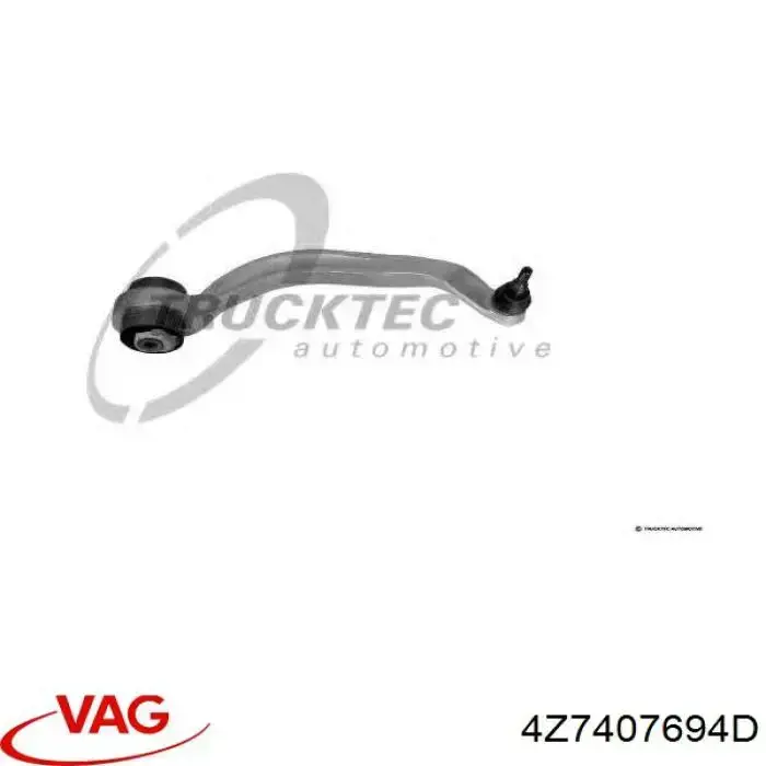 Brazo inferior derecho de la suspensión delantera 4Z7407694D VAG