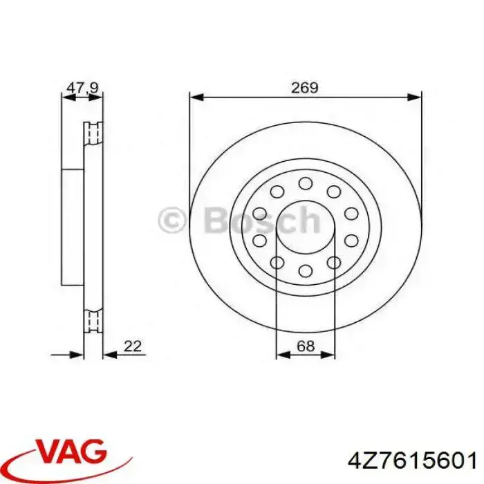 Disco de freno trasero VAG 4Z7615601 precio, desde 53,01 EUR